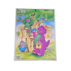 Barney Milton Bradley 1993 Puzzle Tree House Baby Bop Cardboard